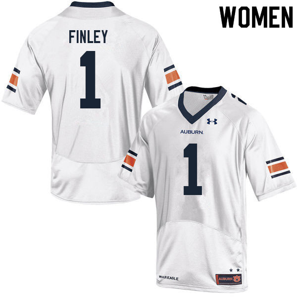 Women #1 T.J. Finley Auburn Tigers College Football Jerseys Sale-White